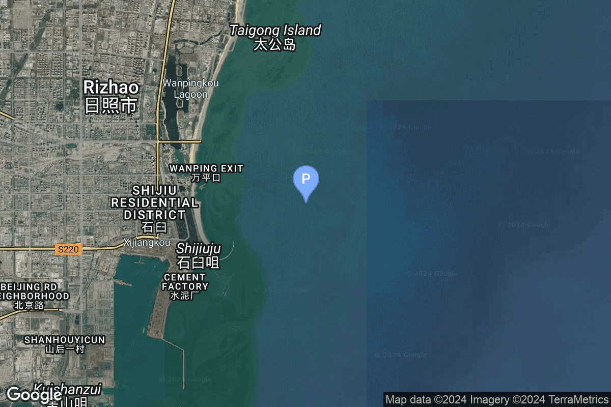 Map of Rizhao offshore launch location